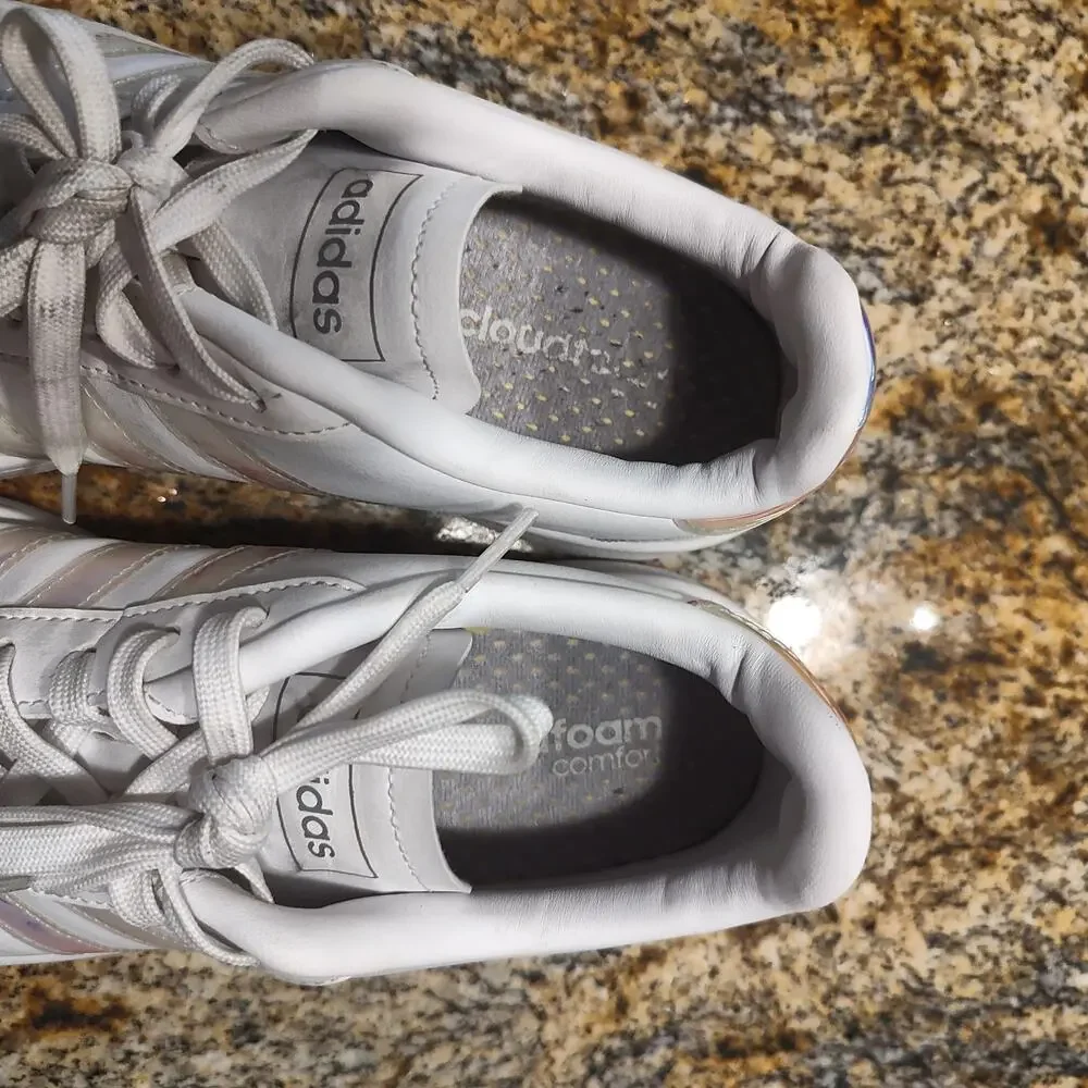 Adidas White An Silver Sneakers Size 10 EE9689